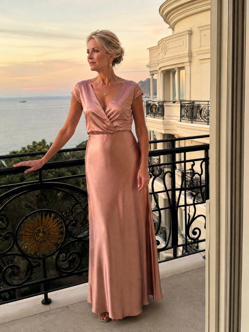 Samouse™ Cap Sleeve Wrap Bodice Maxiklänning