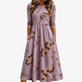 Heather Meadow Floral Pocket Midi Klänning