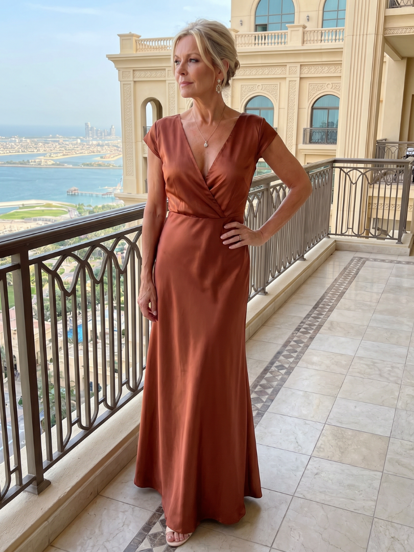 Samouse™ Cap Sleeve Wrap Bodice Maxiklänning