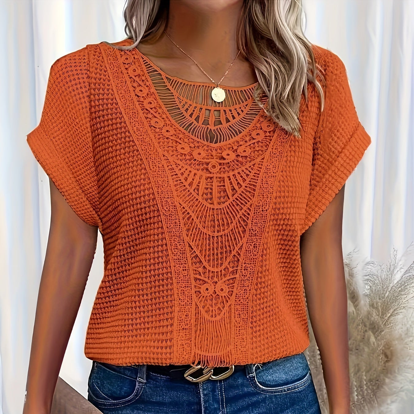 Violet | Detaljerad Stickad Topp
