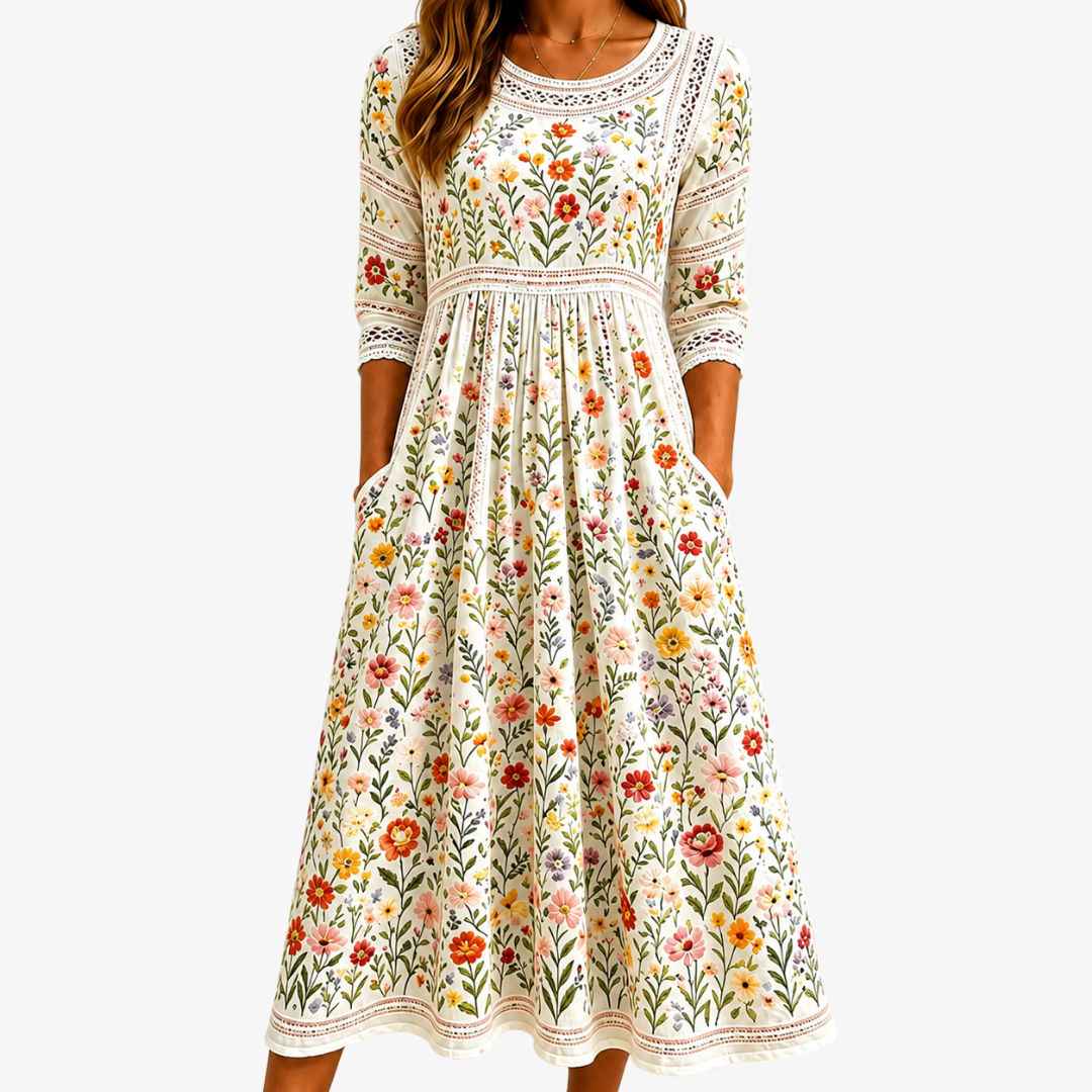 Vildblomsäng Charm Midi Klänning