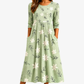 Sage Blossom Everyday Pocket Midi Klänning