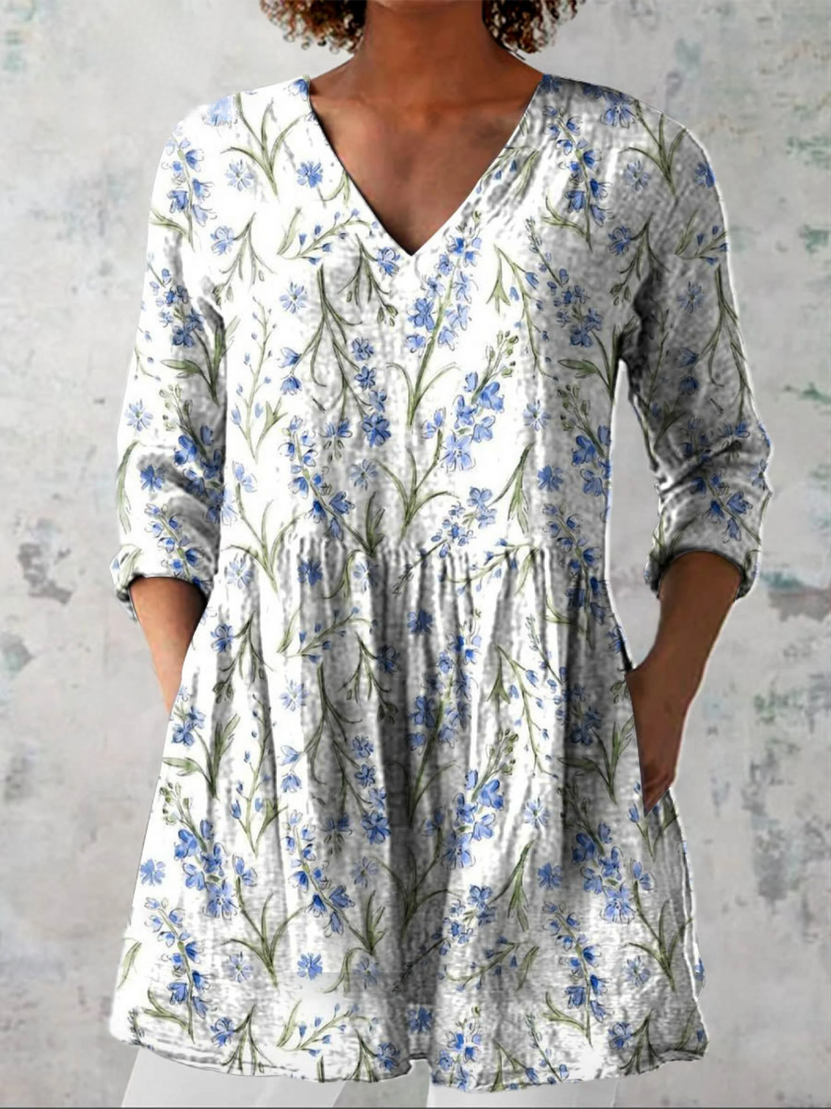 Jeanne | Långärmad Blus med V-Uringning