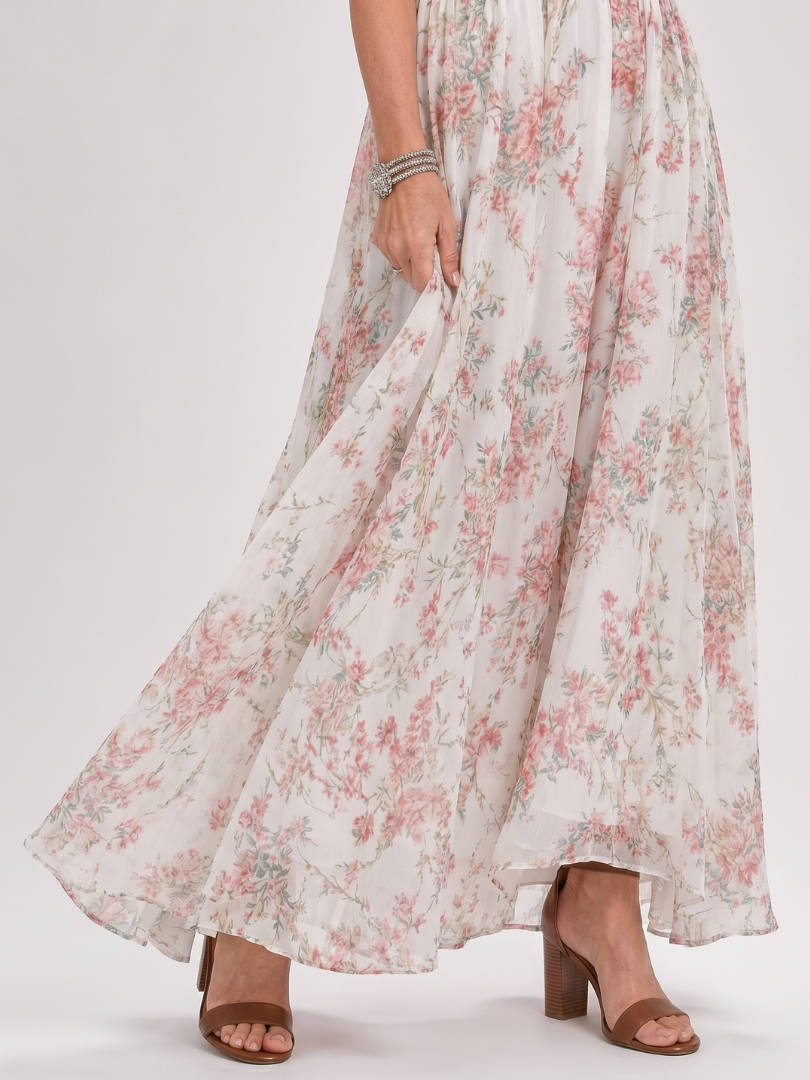 Guinevere™ Blomsterprint Flytande Kjol Midi Klänning