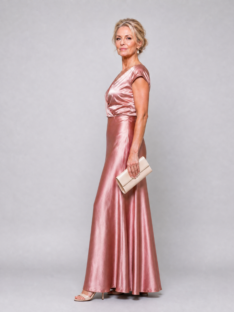 Samouse™ Cap Sleeve Wrap Bodice Maxiklänning
