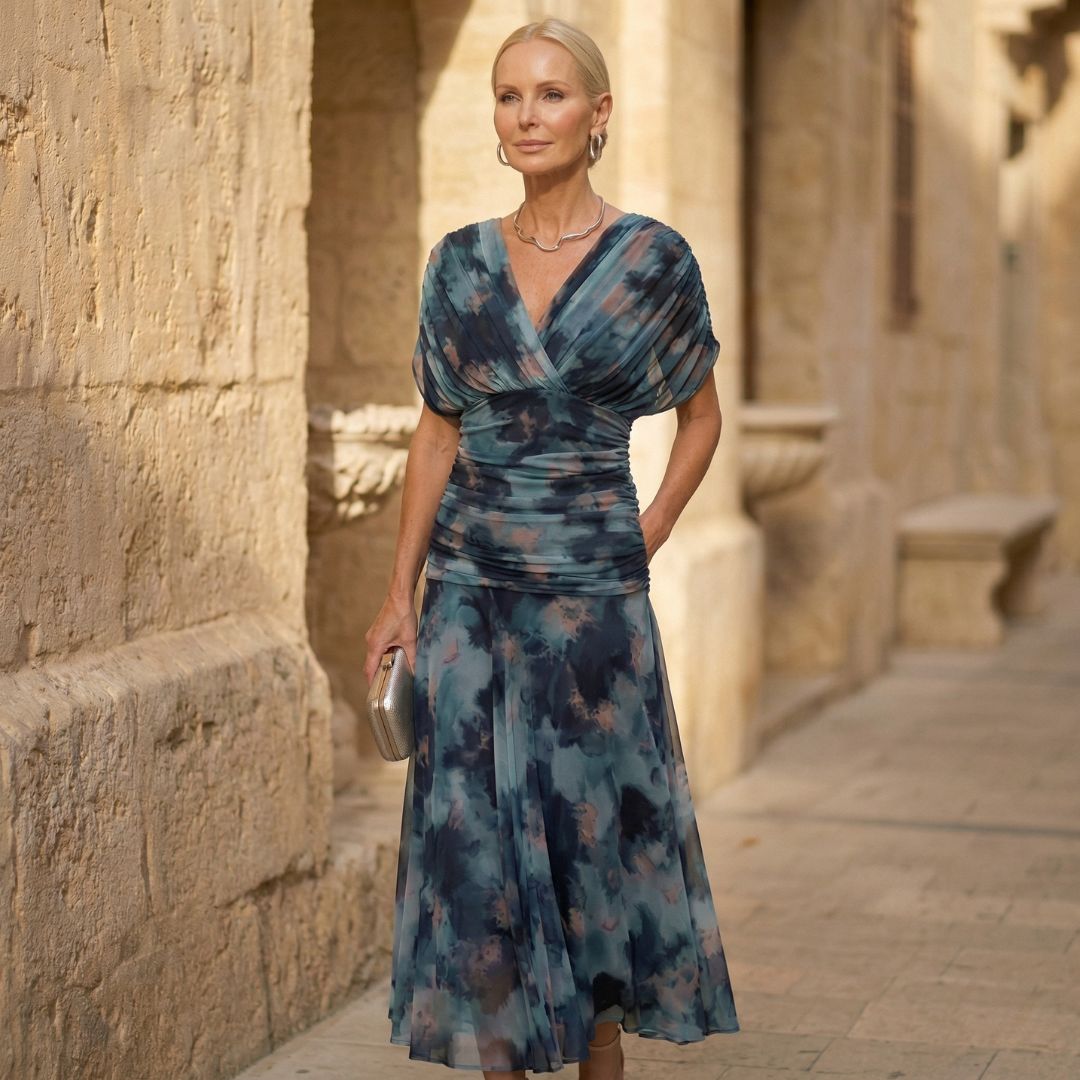 Luna | Elegant Blå Klänning