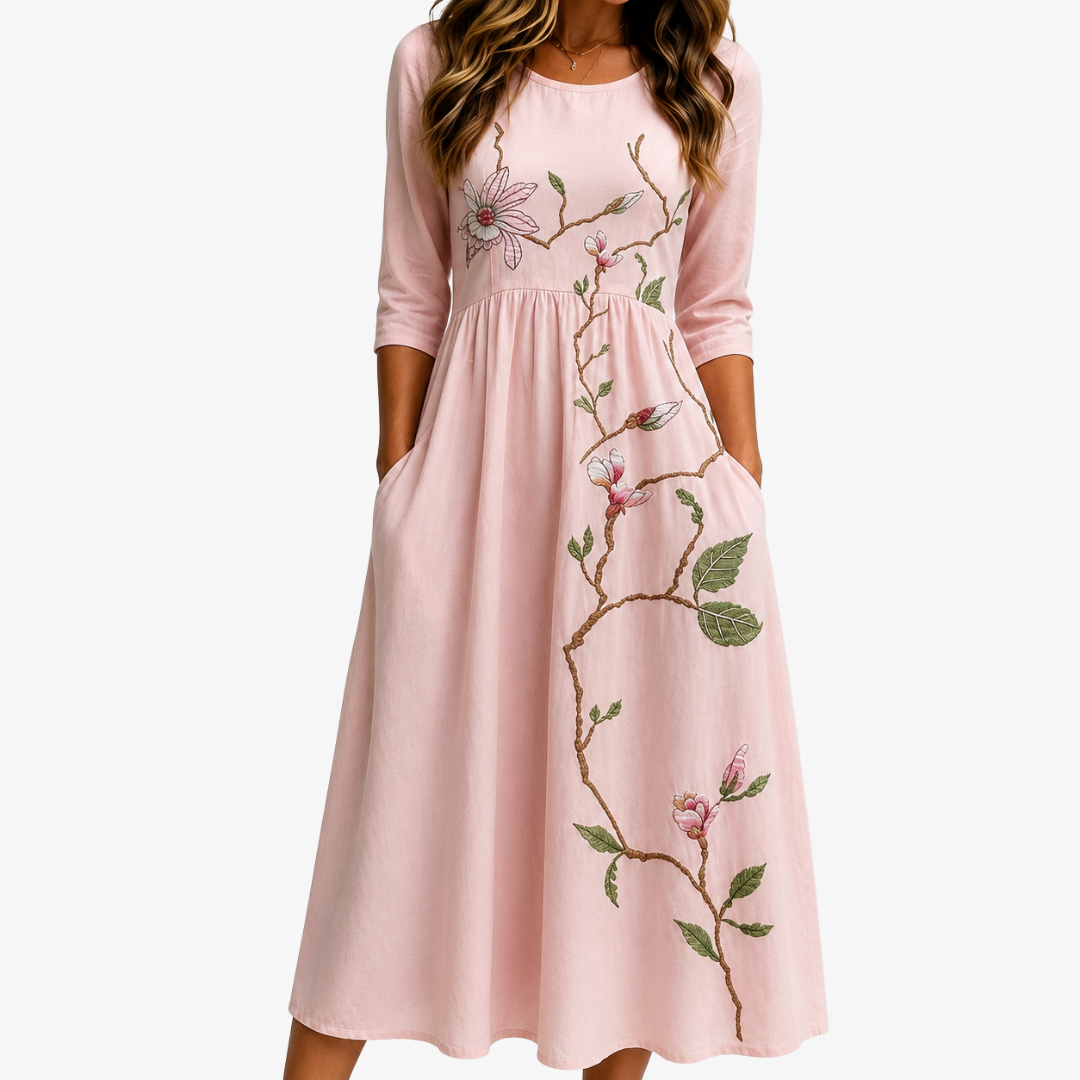 Blush Magnolia Garden Midi Klänning