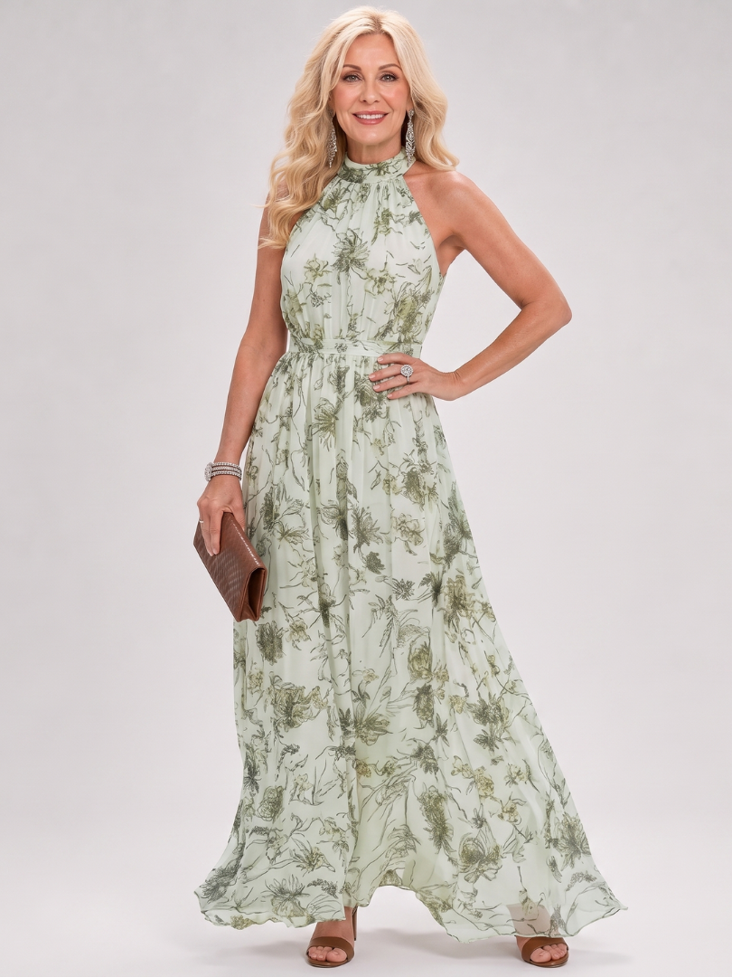 Guinevere™ Blomsterprint Flytande Kjol Midi Klänning