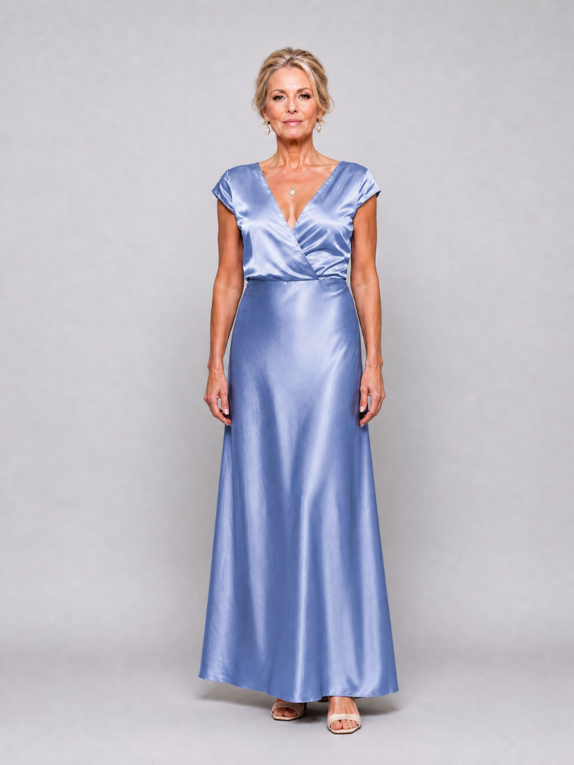 Samouse™ Cap Sleeve Wrap Bodice Maxiklänning
