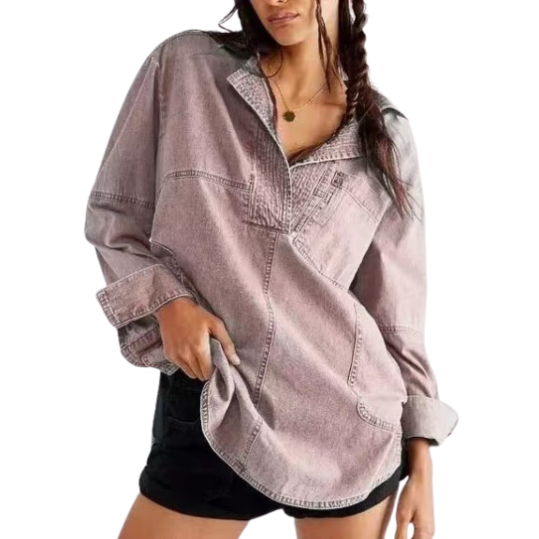 Emilia | Chic V-hals Denim Tunika Top