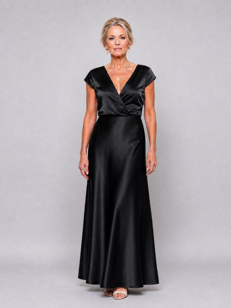Samouse™ Cap Sleeve Wrap Bodice Maxiklänning
