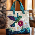 HÅNDLAVET VÄSKA - KOLIBRI OCH BLOMMOR