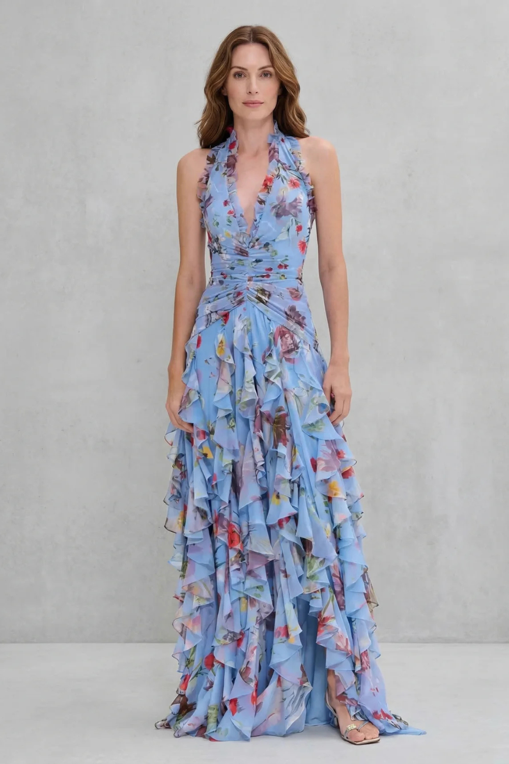 Elegant Lång Klänning med Halterneck - Maison Claire et Sylvie