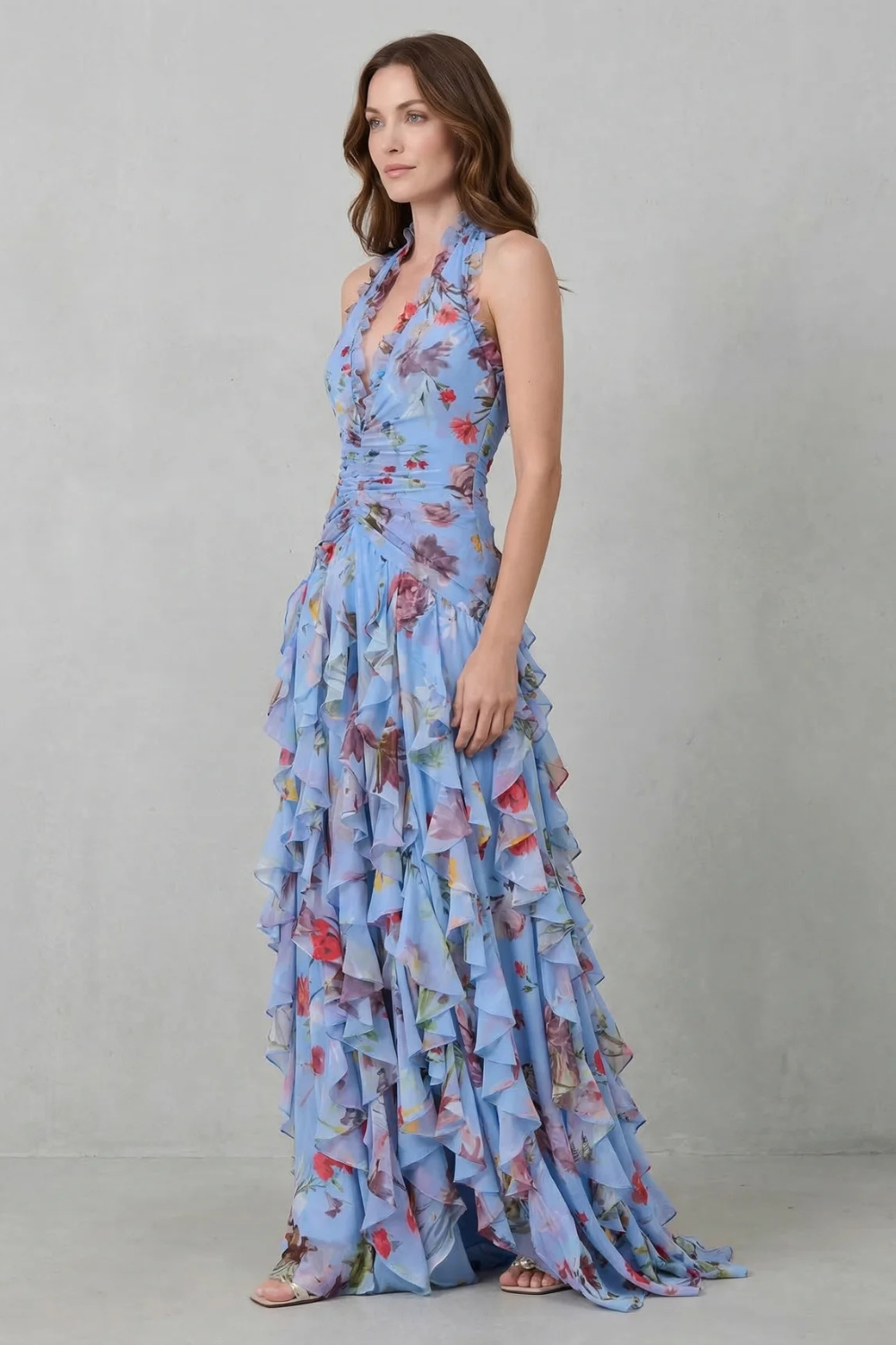 Elegant Lång Klänning med Halterneck - Maison Claire et Sylvie