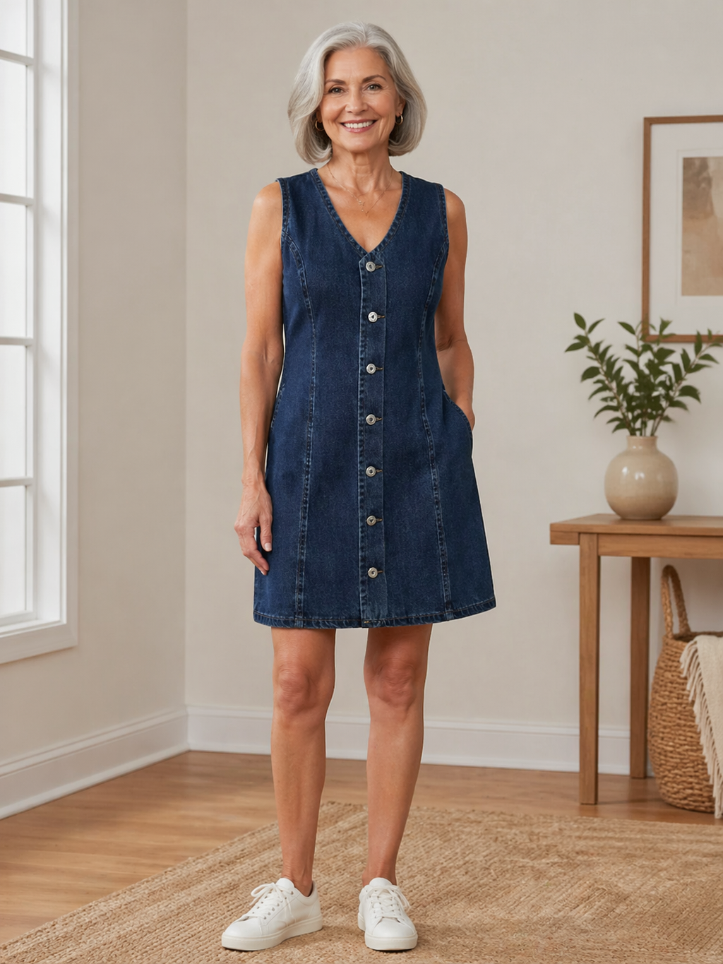 Lila | Denim Mini Klänning