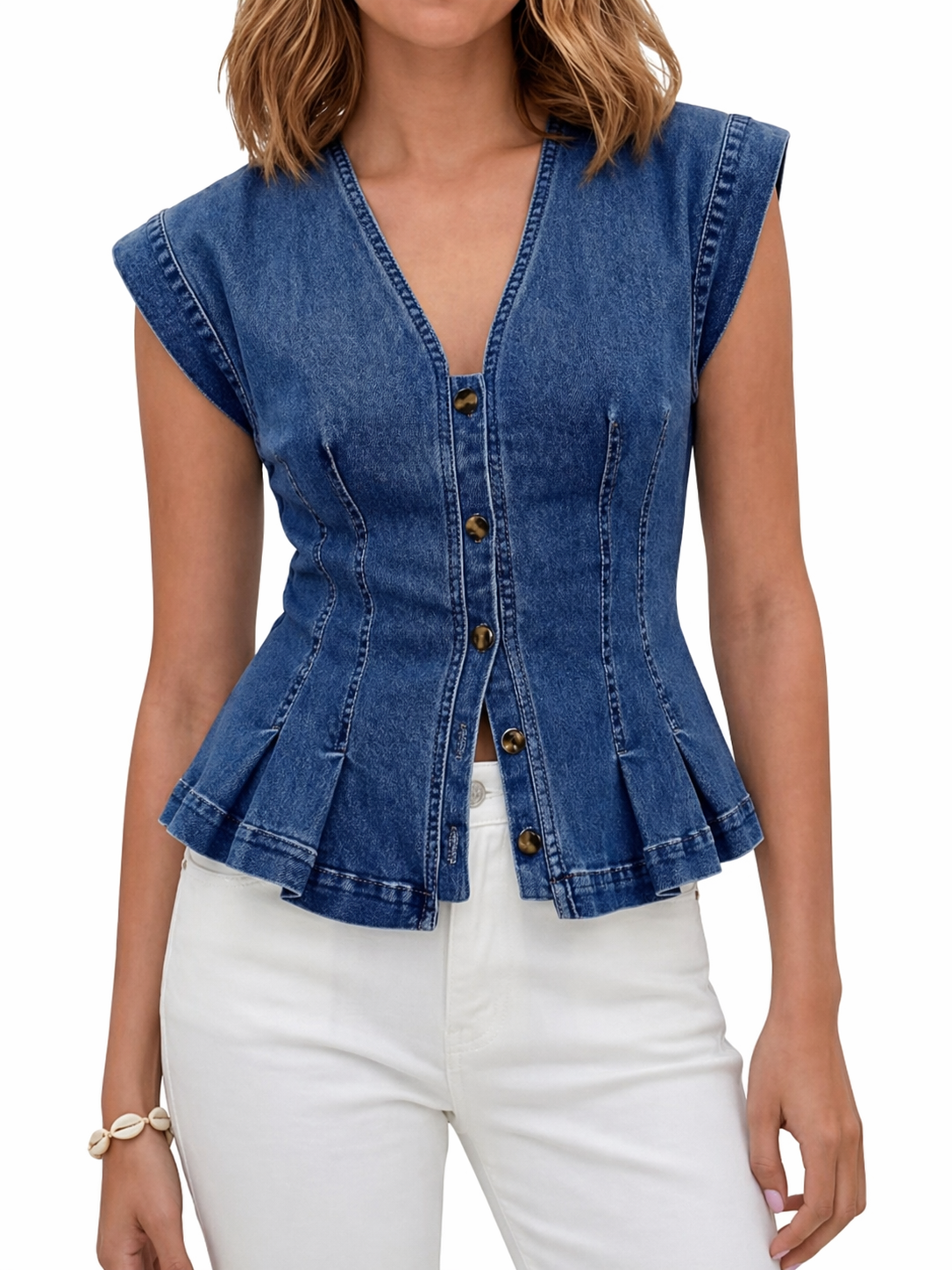Viera | V-Hals Denim Topp