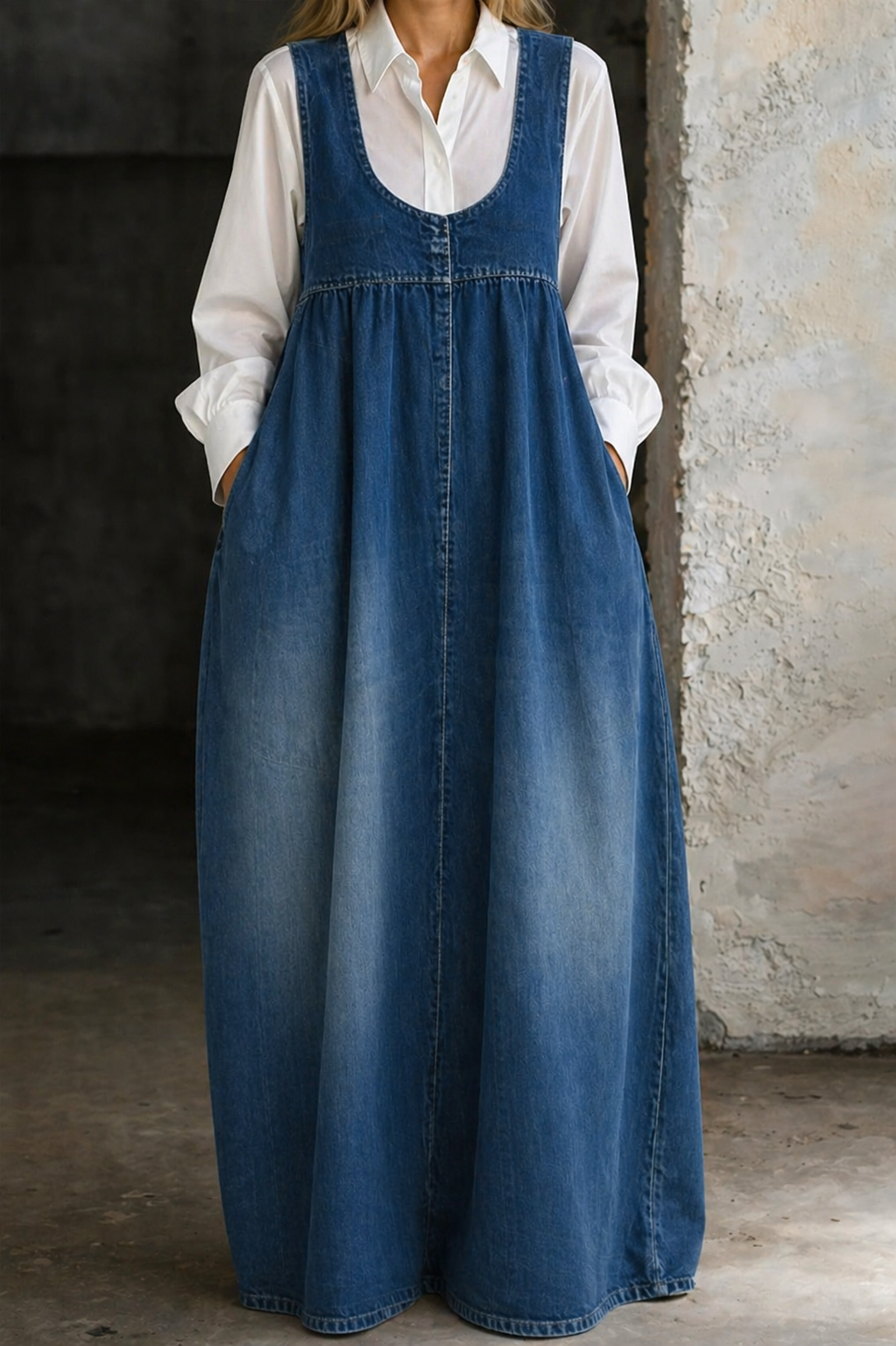 Veronica | Löst Denim Västklänning