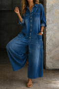 Vivienne | Avslappnad Denim Jumpsuit