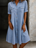 Patricia | Casual Denim Stil Midi Klänning