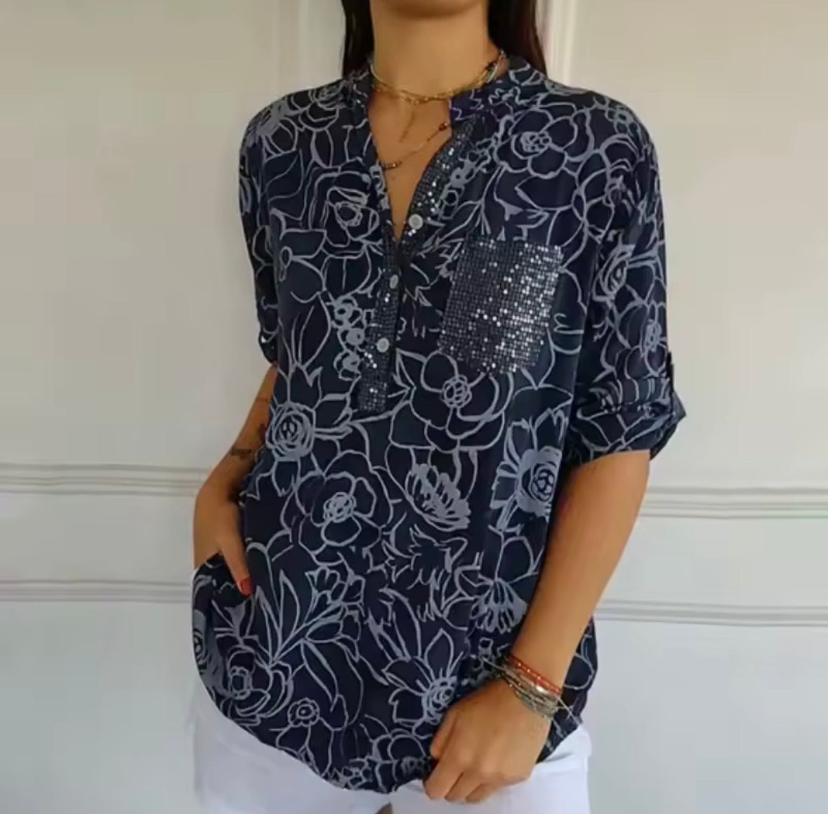 Avery | Elegant Blus med Ficka