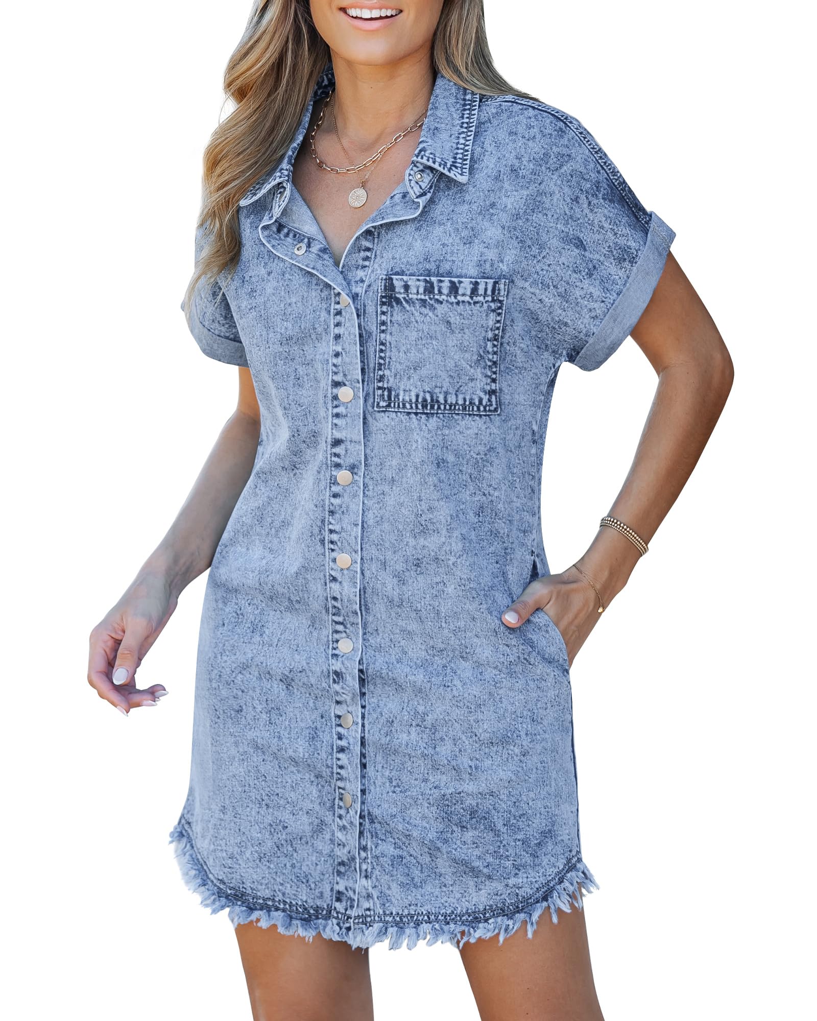 Kaelia | Denim Skjorta Klänning