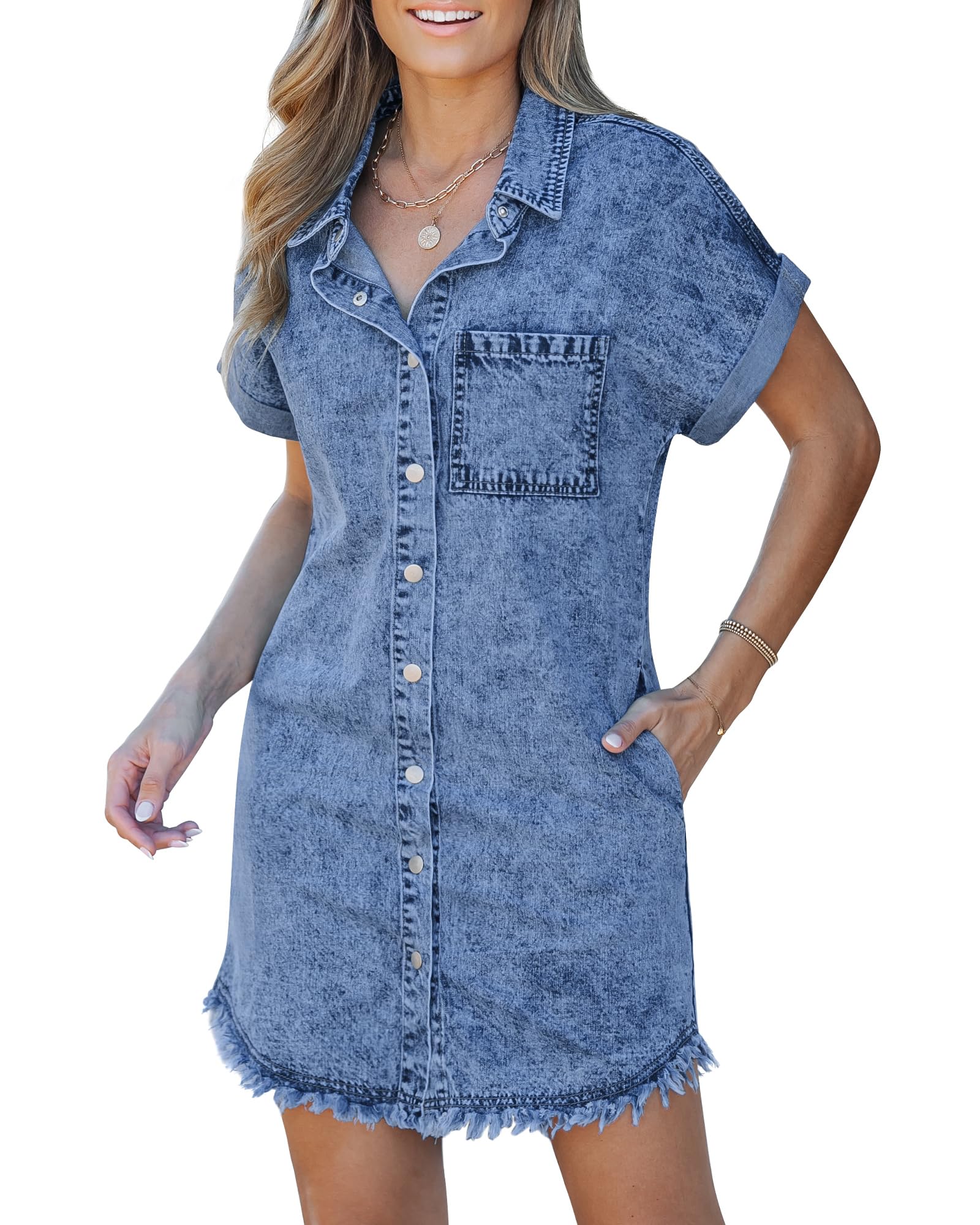 Kaelia | Denim Skjorta Klänning