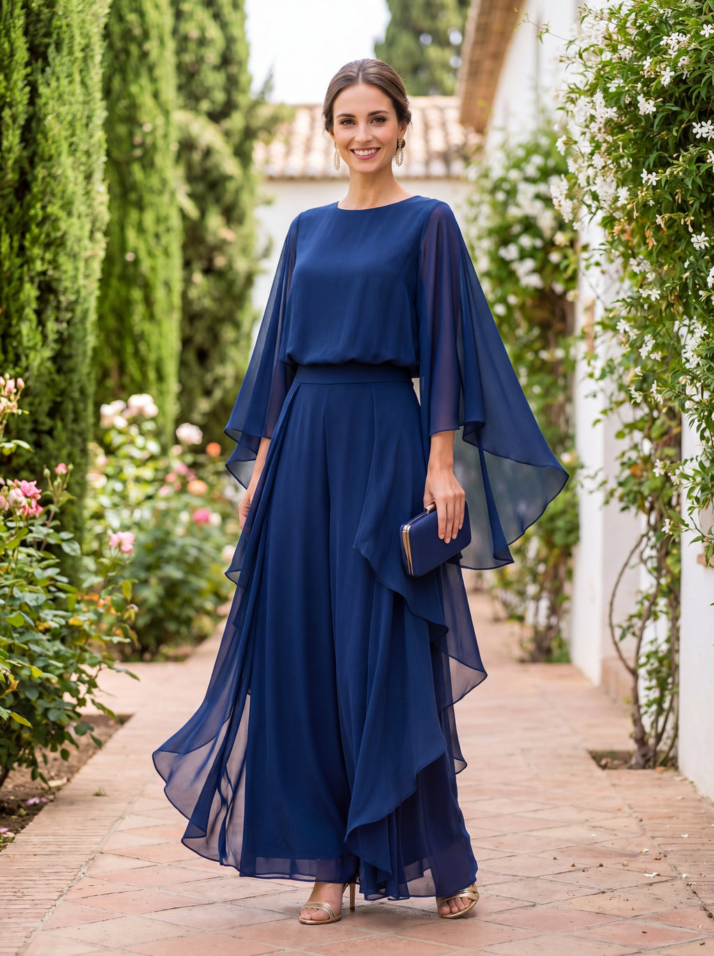 Elegant och raffinerad tvådelad ensemble Lázaro i crêpe
