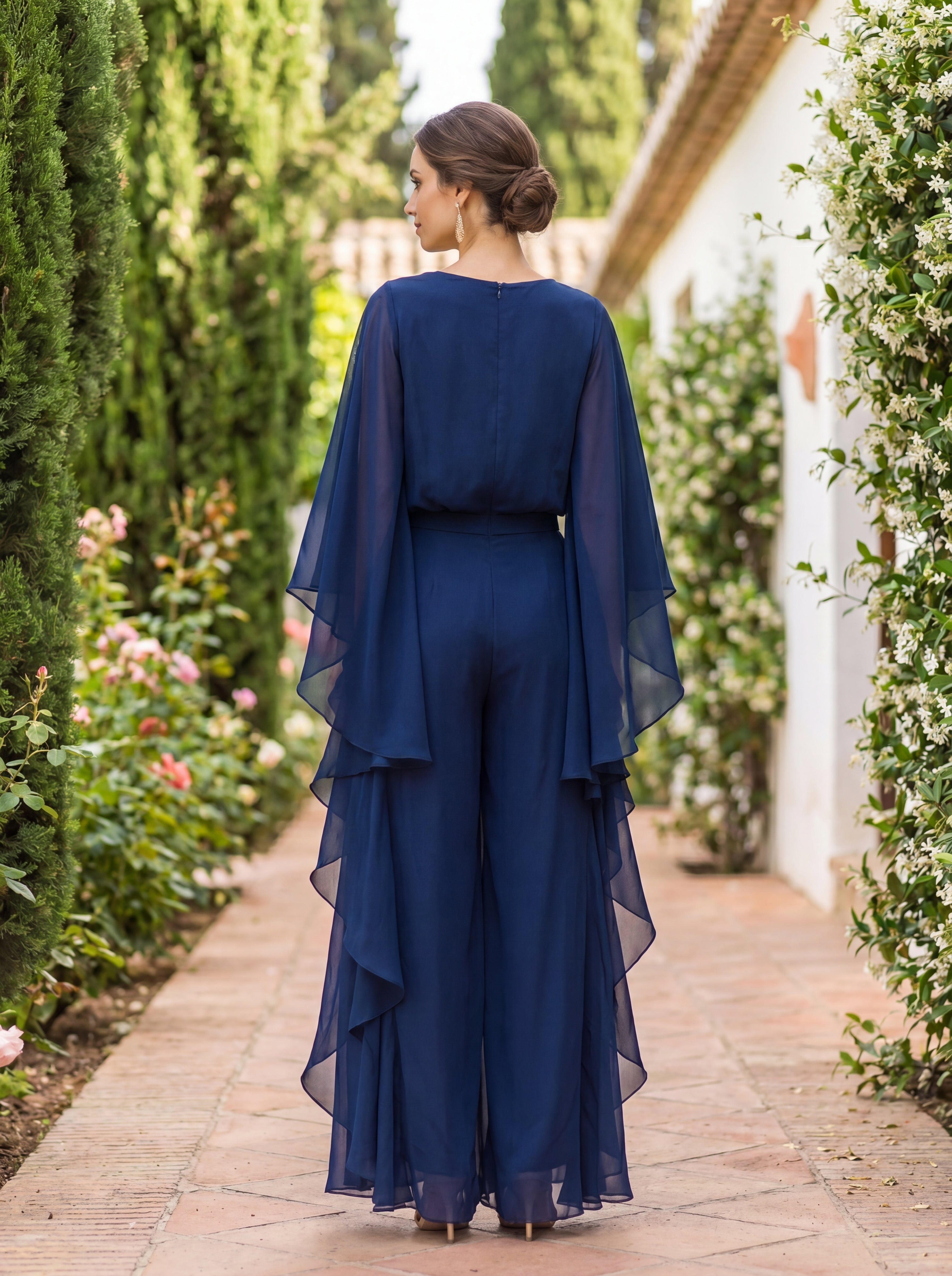 Elegant och raffinerad tvådelad ensemble Lázaro i crêpe