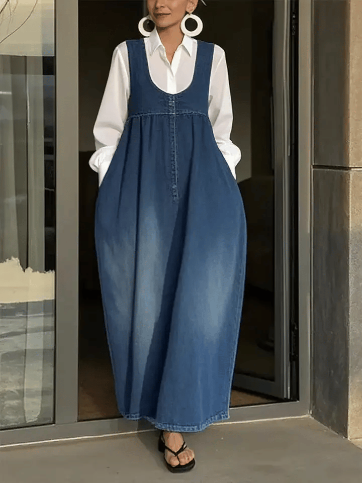 Veronica | Löst Denim Västklänning