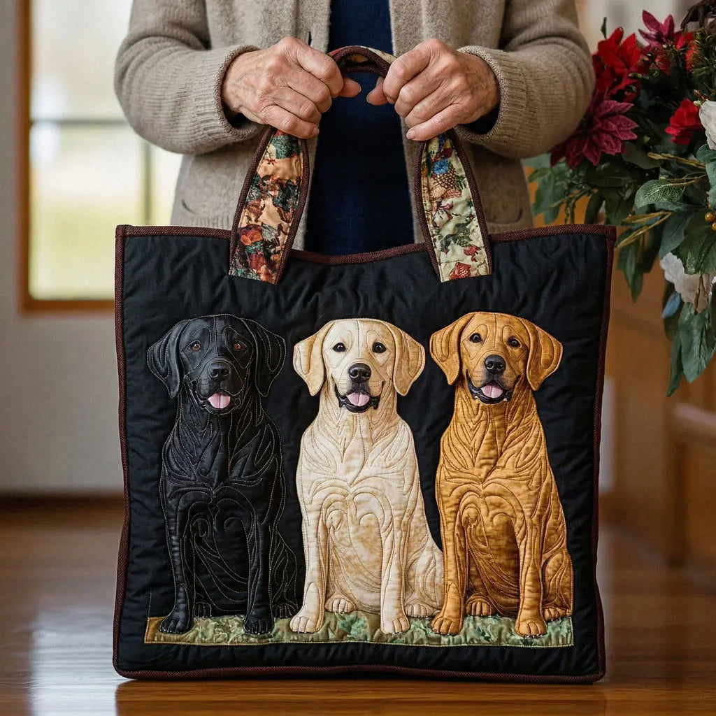 HANDLADET VÄSKA - TRE LABRADORER