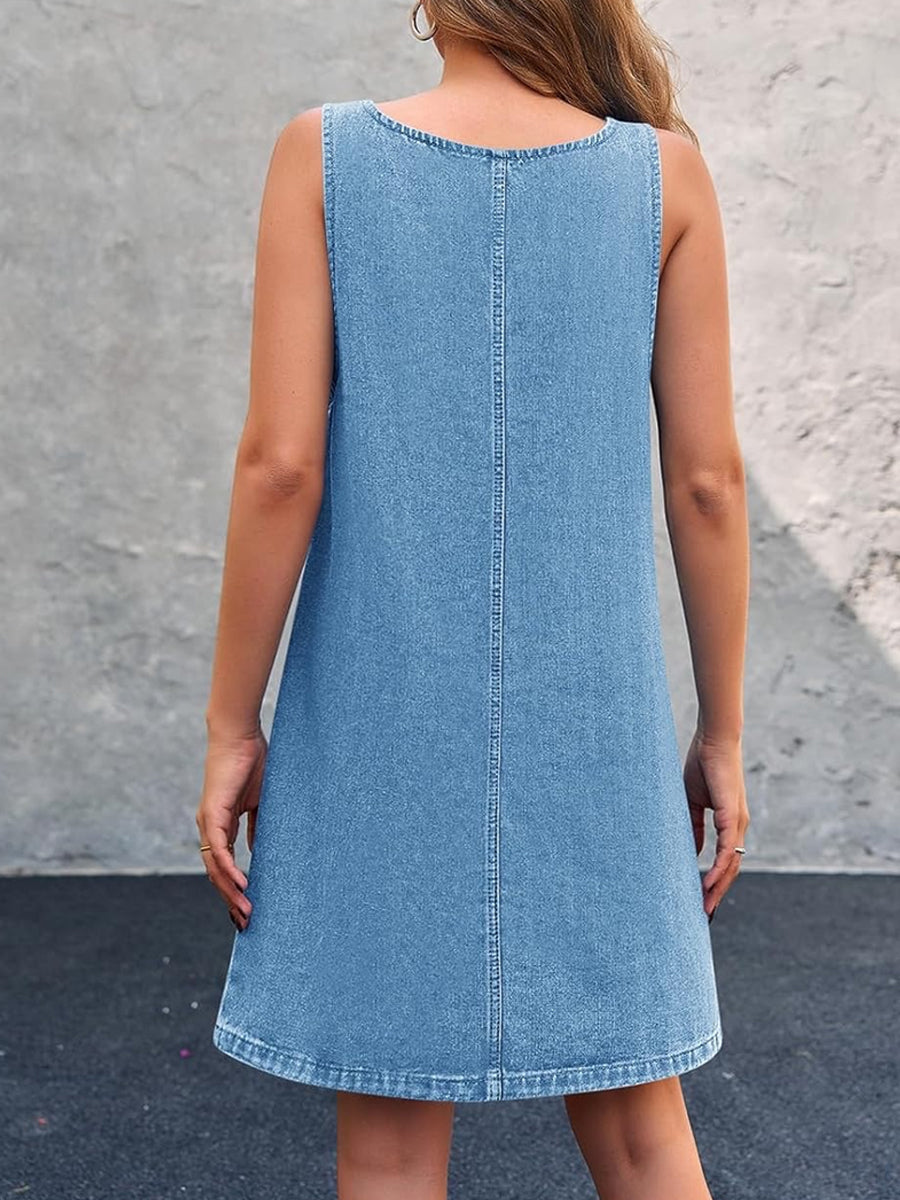 Lisa | Avslappnad Denim Overall Klänning