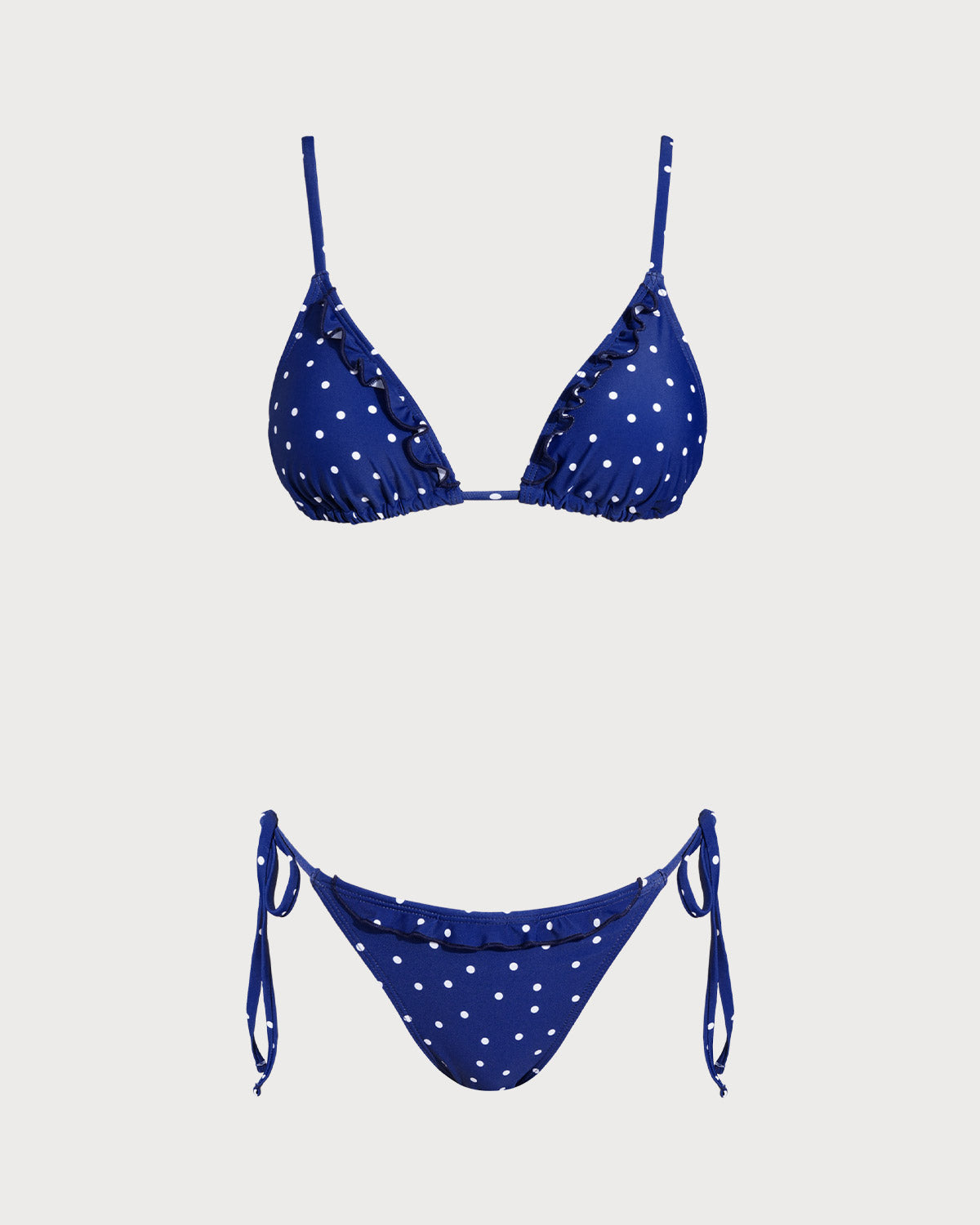 Blå Prickiga Bralette Bikini Set