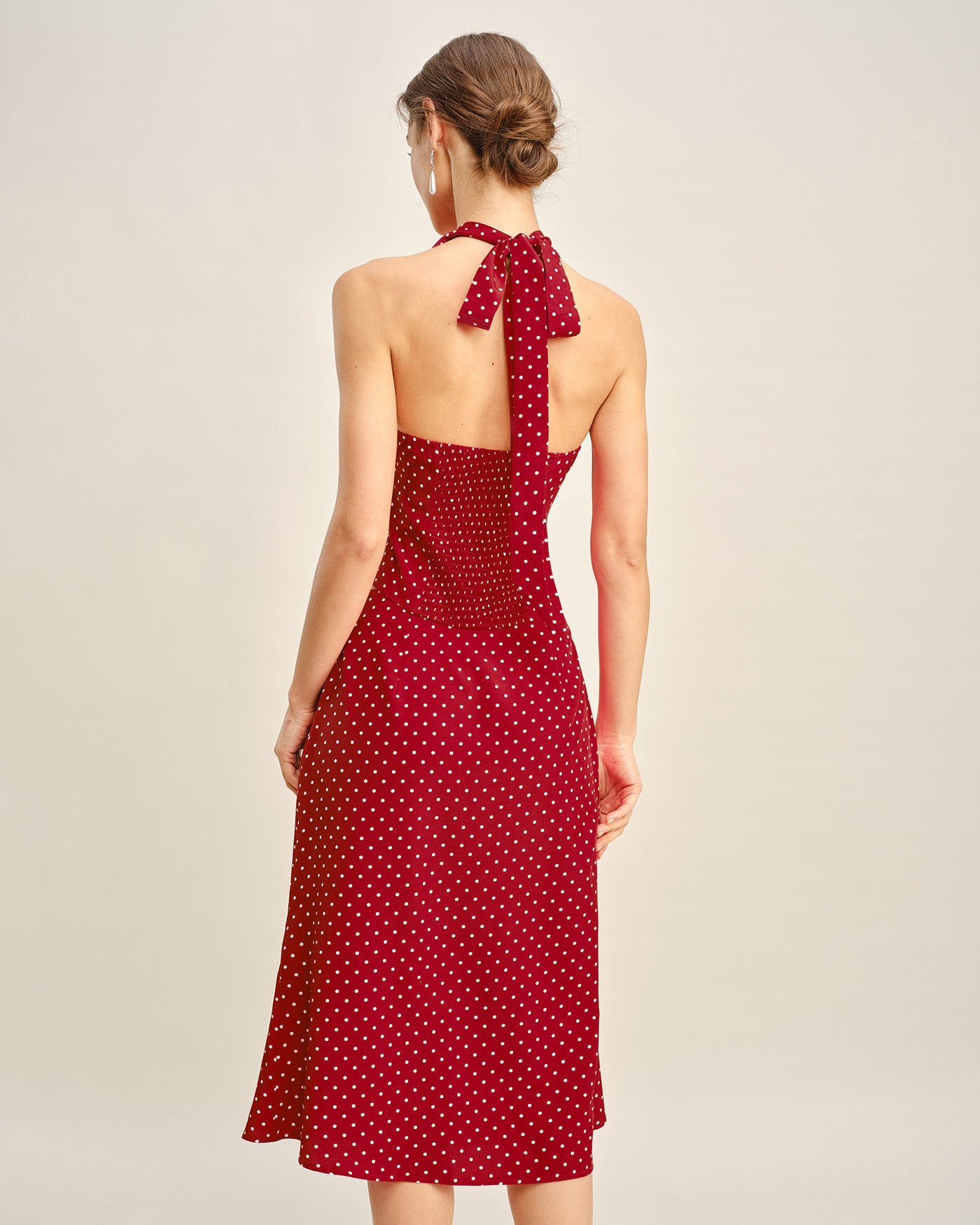 Röd Halterneck Polka Dot Cami Topp