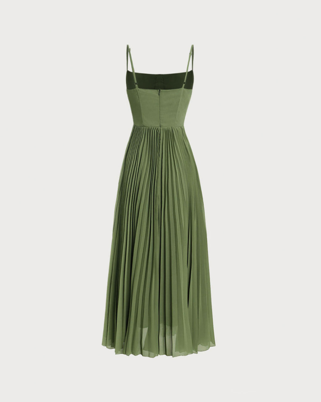 Grön Sweetheart Hals Flowy Slip Maxi Klänning