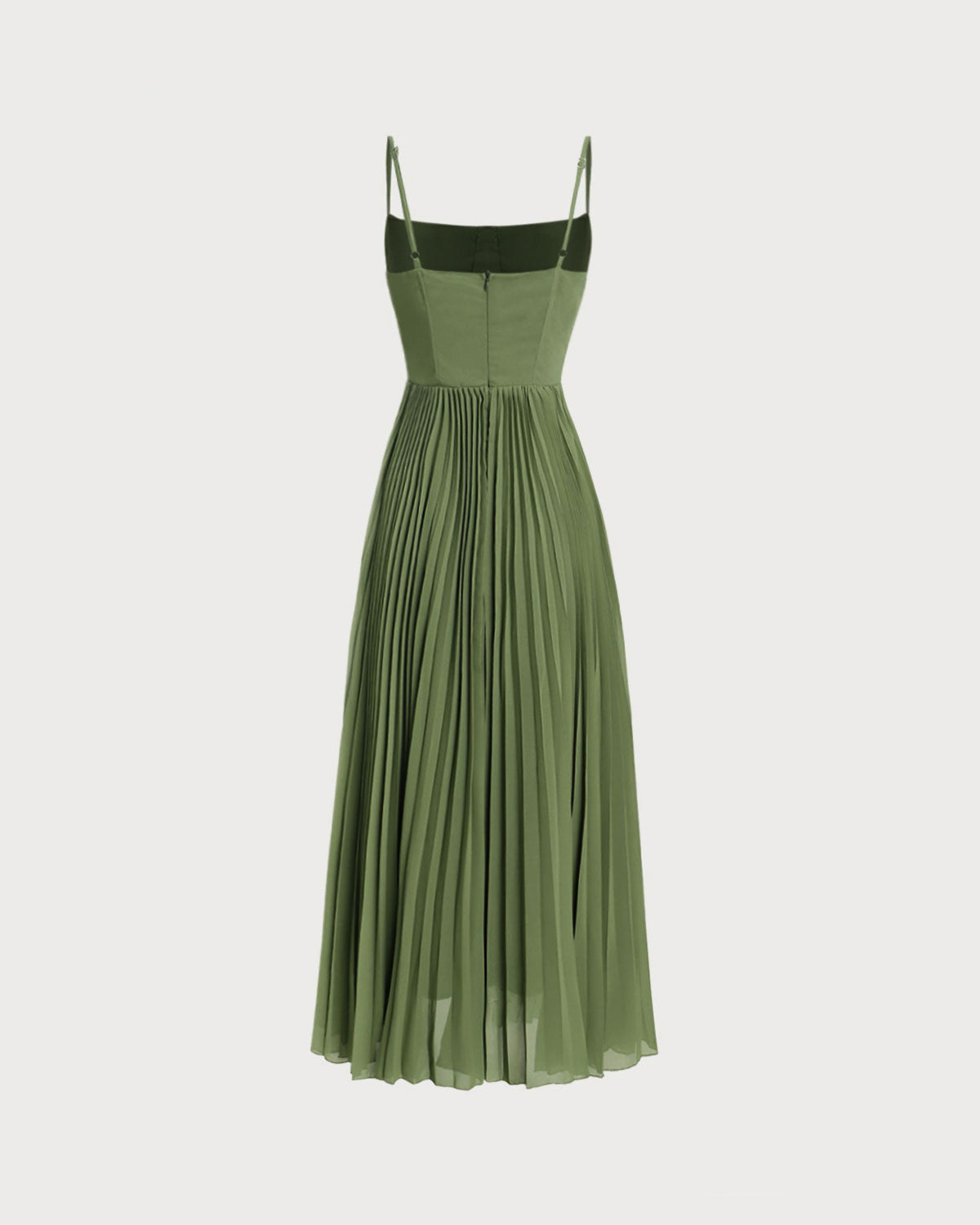Grön Sweetheart Hals Flowy Slip Maxi Klänning