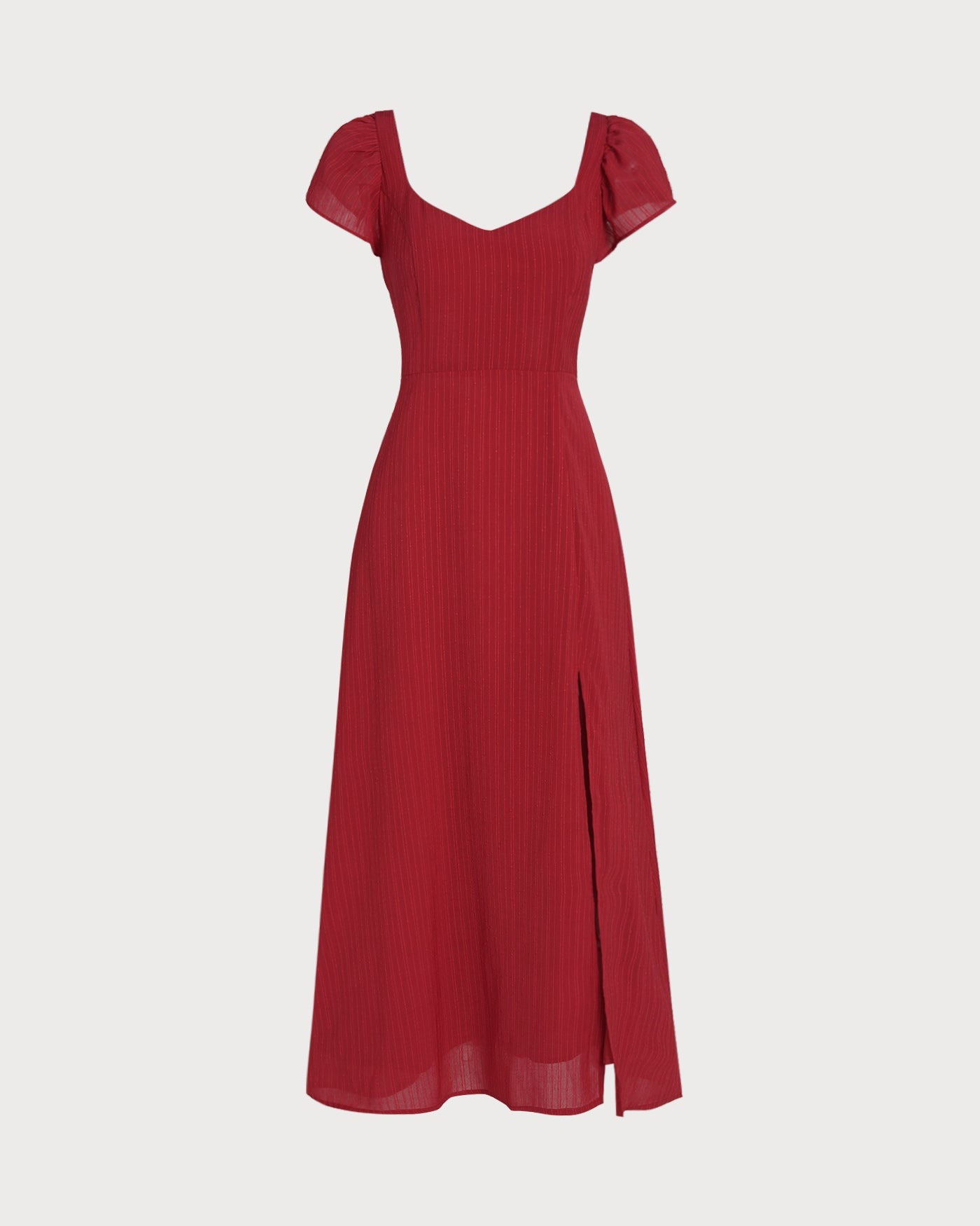 Röd Sweetheart Halsringning Jacquard Maxi Klänning