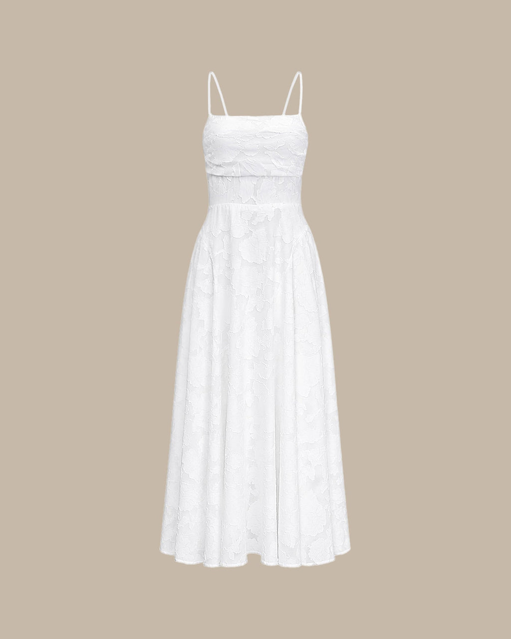 Vit X Cross Jacquard Slip Maxi Klänning