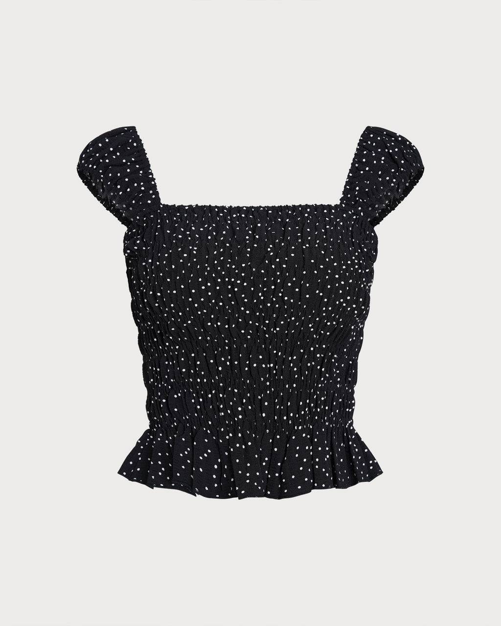 Svart Fyrkantig Nacke Polka Dot Tank Top